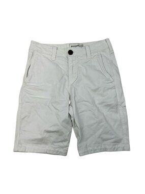 Abercrombie Kids Boys Jean Shorts White Denim Pockets Stretch Zip Casual 11-12